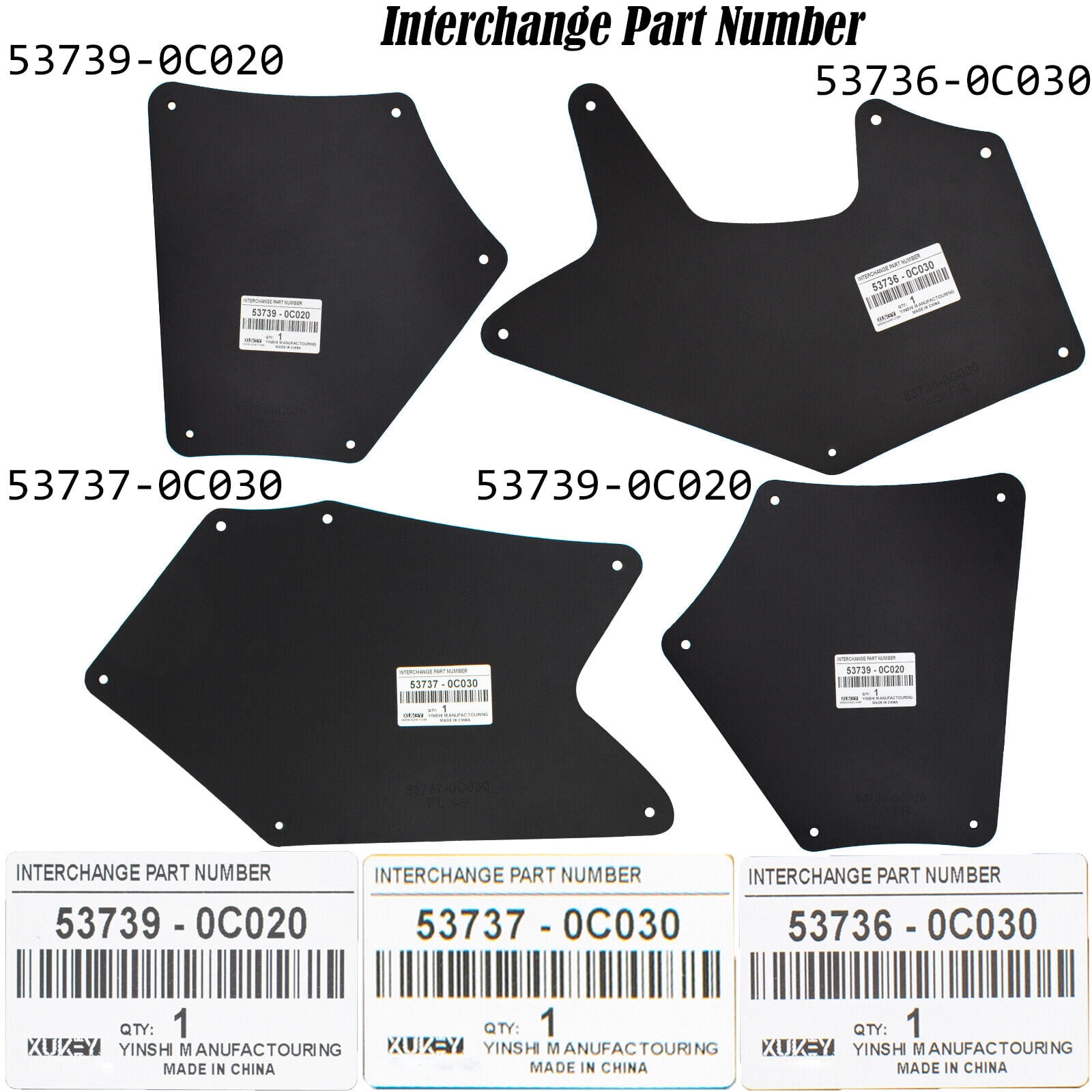 XUKEY 4PCS Fender Liner Splash Shield Guards Mud Flaps for Toyota Tundra Sequoia 2007 -2020
