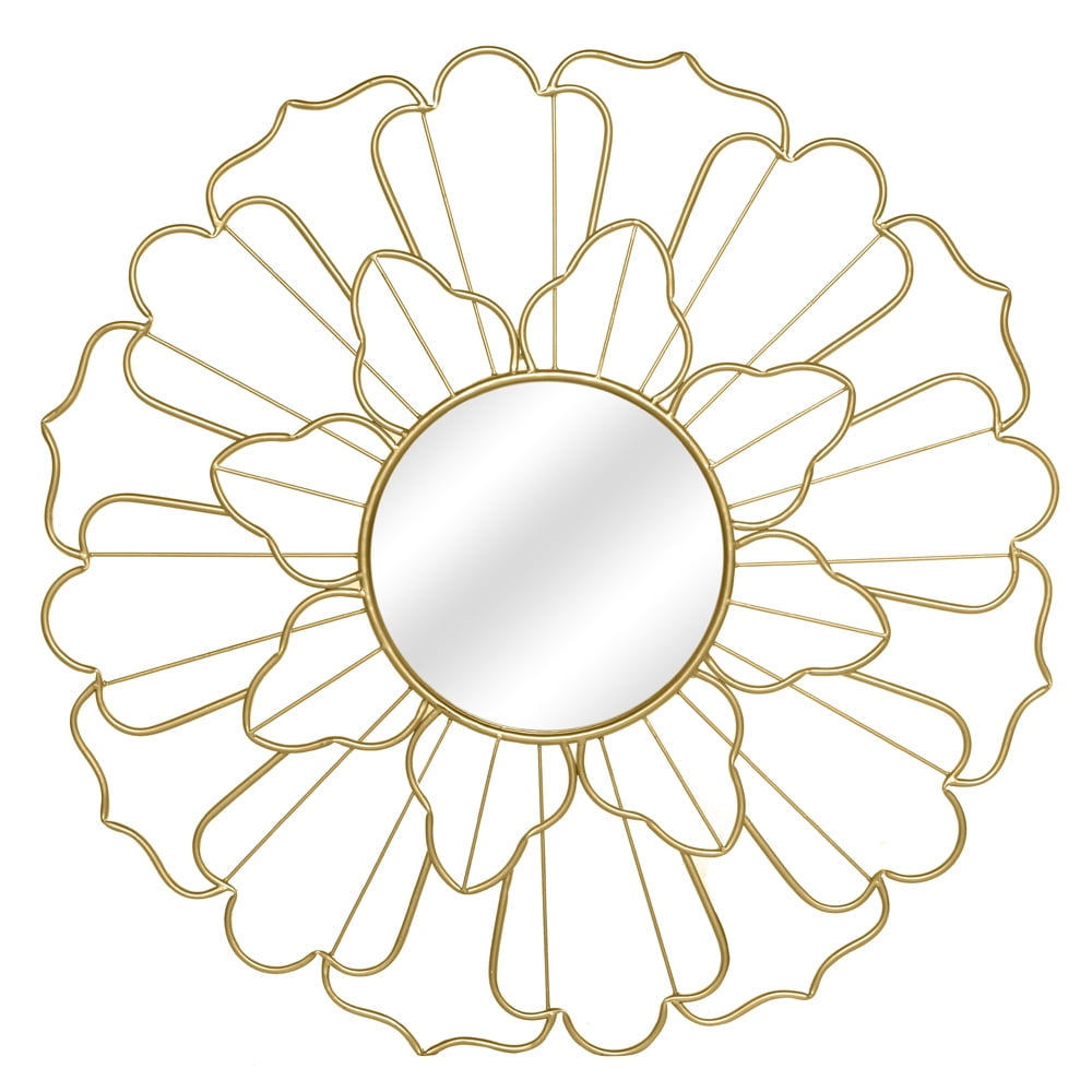 Kepooman Lace Metal Sunburst Wall Hanging Mirror, Used in Living Room, Bathroom and Bedroom, Modern Bohemian Decoration Kepooman Lace Metal Sunburst Wall Hanging Mirror, Used in Living Room, Bathroom and Bedroom, Modern Bohemian Decoration