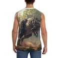 thumbnail image 4 of Pofeuu Jungle Dinosaur Print Men's Muscle T-Shirt, Sleeveless, Muscle Tank, Classic Muscle Tee Top For Men Casual Sleeveless Muscle T-Shirt Trendy Clothes-Medium, 4 of 7