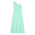 thumbnail image 3 of TiaoBug Kids Girls Party Dress Ruffles One Shoulder Bridesmaid Wedding A-line Gown, 3 of 6