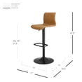 thumbnail image 3 of Taburete de bar New Pacific Direct Jayden de piel sintética vintage, 3 of 4