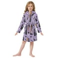 thumbnail image 6 of FORMRS Niños Bathrobe Unisex Hooded Robe Soft Plush Pajamas Sleepwear, Size 2-3T, Halloween Cats, 6 of 7