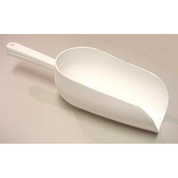 C.R. Mfg Plastic Flour Scoop, 16 oz. White. Overall Size 10" Bowl Size 3-1/4" x 6"
