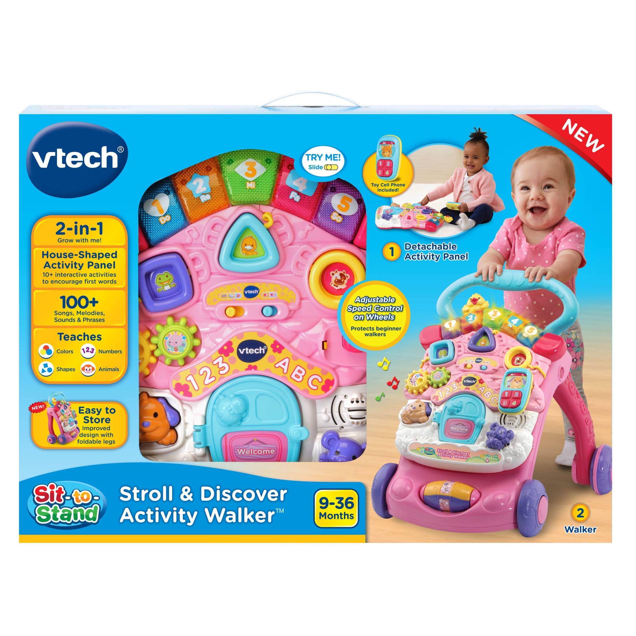 VTech Stroll & Discover Activity Walker - Pink with Accessories, Baby and Toddler Toys