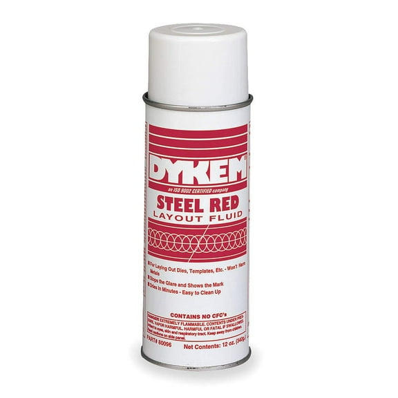 Dykem Steel Red Layout Fluid - 16 oz Aerosol Can - 80096 [PRICE is per EACH] CA1