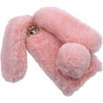 thumbnail image 4 of Rabbit Case for iPhone XR 6.1 Inch 2018, Cute 3D Bunny Ears Soft Furry Hairball Fuzzy Winter Warm Faux Fur Plush Fluffy Flexible TPU Bumper Protective Skin Cover for Women Girls - Pink, 4 of 5