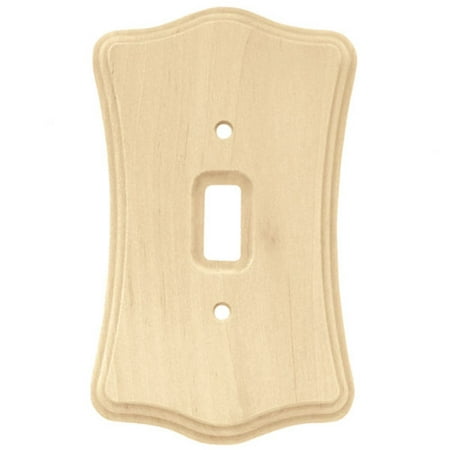 Franklin Brass Wood Scalloped 1-Gang Toggle Switch Wall Plate