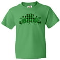 thumbnail image 3 of Inktastic St. Patrick's Day Clovers in Plaid Youth T-Shirt, 3 of 5