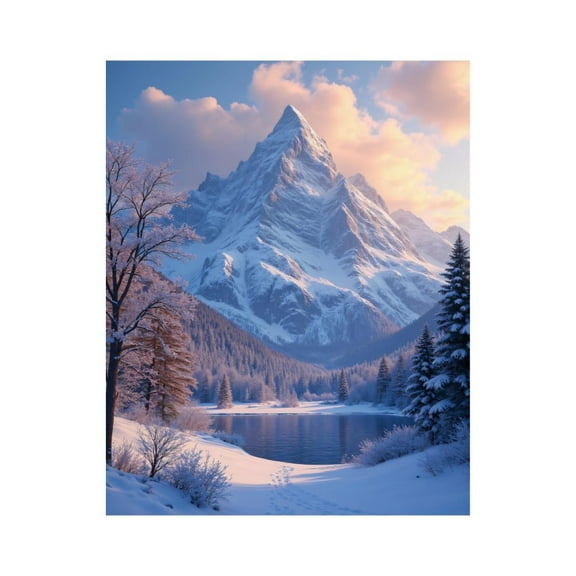 Paint by Numbers Kit for Adults, Snowy Mountain Sunrise Scenery Paint by Numbers, Easy Paint by Numbers Kit for Adults Beginner, DIY Adult Paint by Number Kits on Canvas, Home Decor