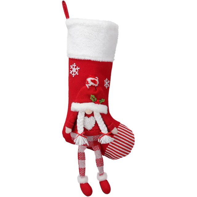 Bas de Noël Décoratifs, Bas de Rangement Individualisés pour Noël, Sac Brodé Unique