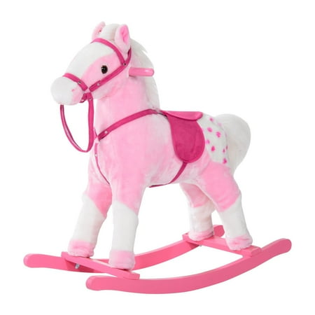 pink plush rocking horse