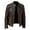 Brown, variant on WREESH Men's Faux Leather Bomber Jacket Winter Coat, Motorcycle Style Zippered Jacket with Stand Collar