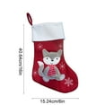 thumbnail image 3 of Calcetines Navideños de Papá Noel, Calcetines Pequeños, Bolsas de Regalo, Adornos Colgantes, Bolsillos, Estilo Patchwork de Punto | Tela Roja, 40X15 Cm, 125 G, Paquete de 1, 3 of 6