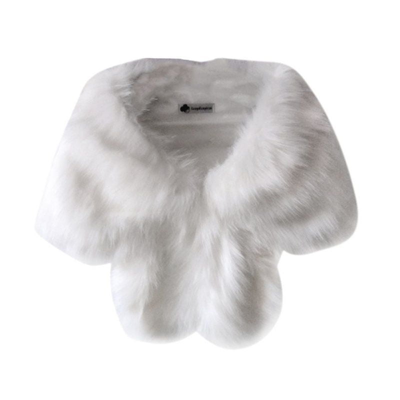 EFINNY Women Warm Faux Fox Fur Shawl 