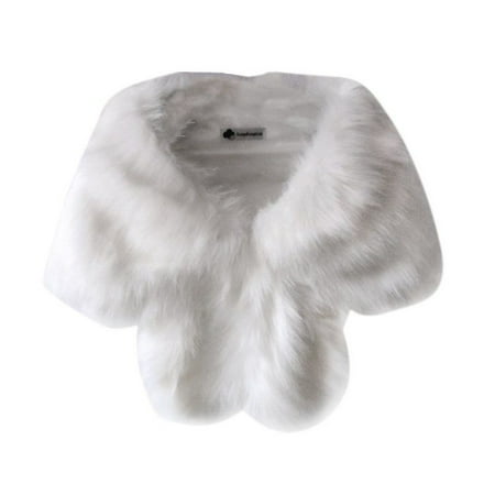 EFINNY Women Warm Faux Fox Fur Shawl Stole Wrap Shrug...