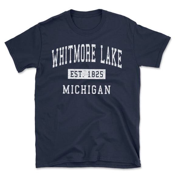Whitmore Lake Michigan Classic Established Men's Cotton T-Shirt