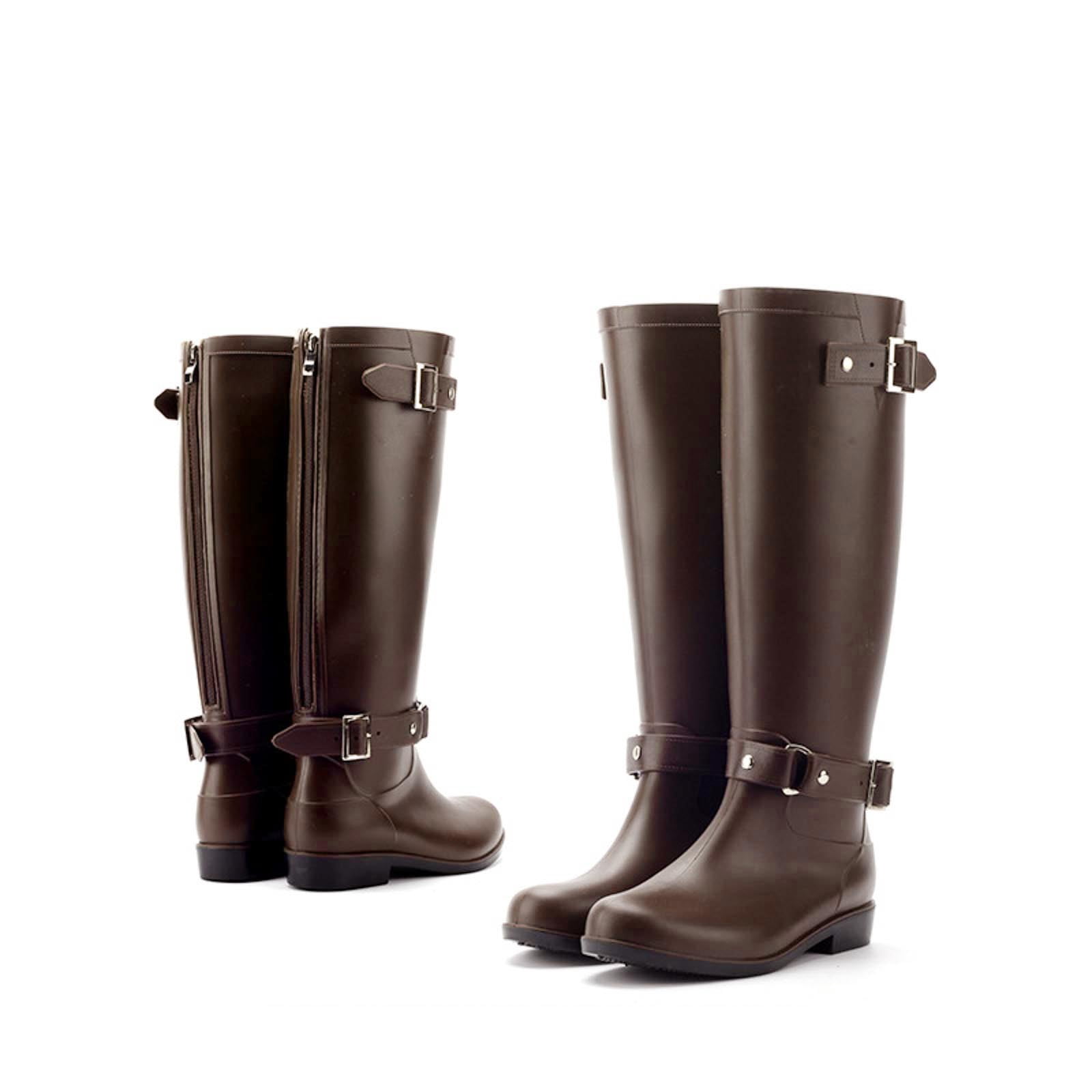 IUJSOY Womens Rain Boots Knee-high Waterproof Narrow Calf Rubber Tall Fishing Boots for Garden