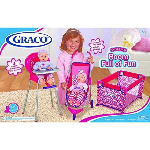 graco 3 piece baby doll playset