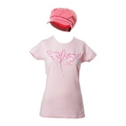 Breast Cancer Awareness Kit - Winged Ribbon T-Shirt + Newsboy Cap - Large