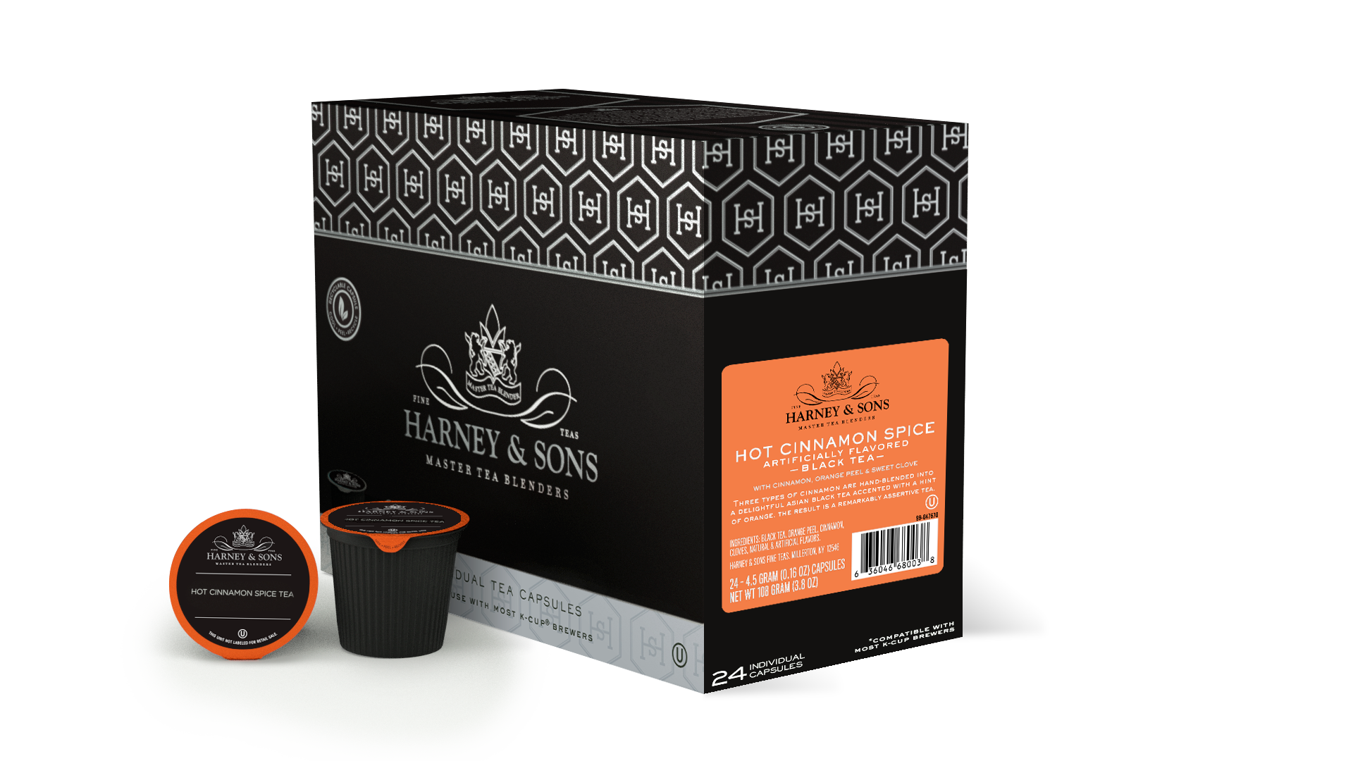 Harney and Sons Hot Cinnamon Spice Tea K-Cup Pods, 96 Pack