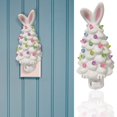 thumbnail image 1 of Árbol de Pascua de cerámica con forma de conejo, decoración retro para árbol de Navidad, con enchufe, para pared, con cuentas multicolores, orejas de conejo, para cocina, baño y dormitorio., 1 of 4