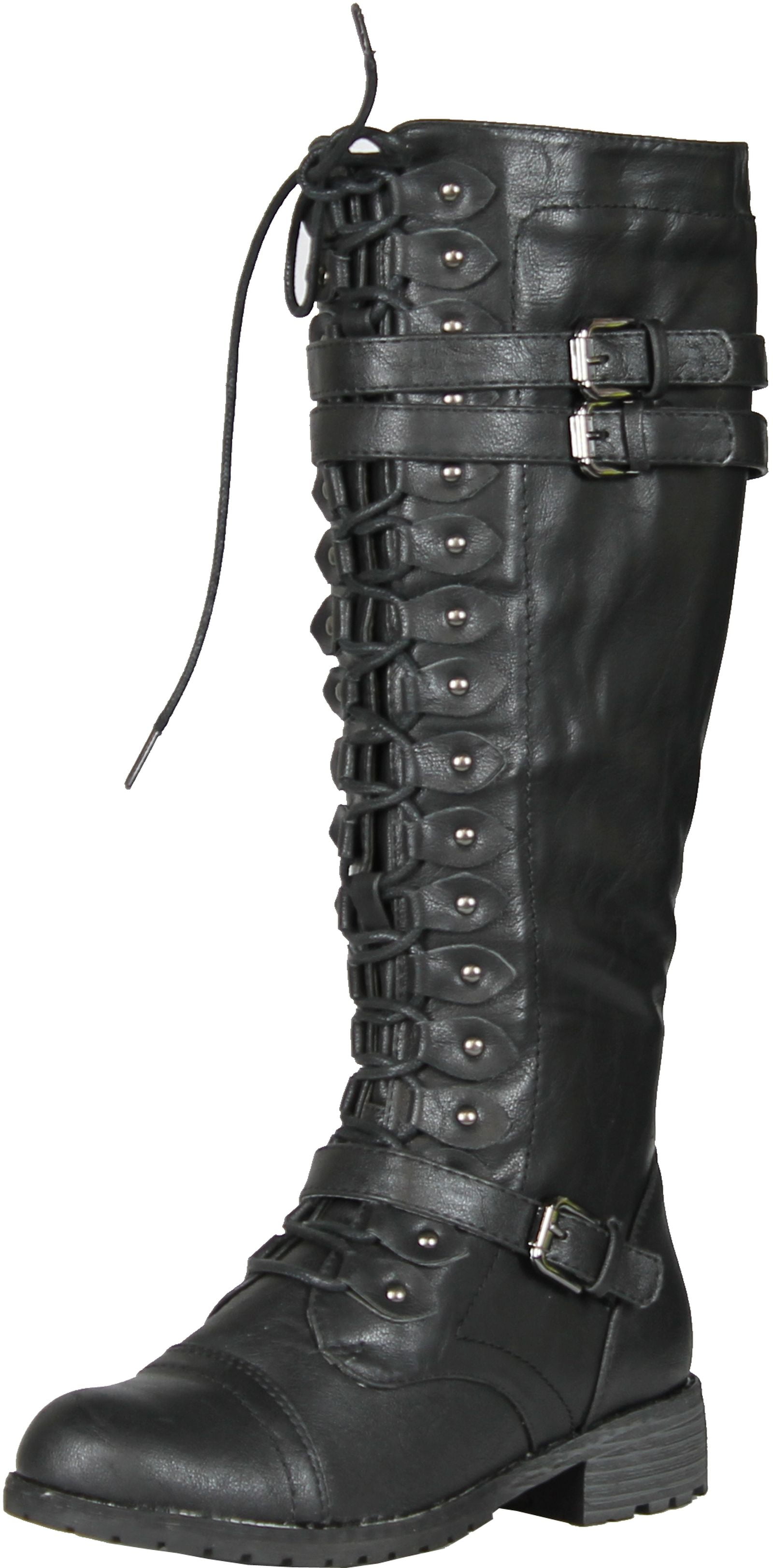 wild diva lace up boots