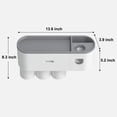 thumbnail image 5 of Wekity Toothbrush Holder Wall Mounted Multi-Functional Toothbrush Hanger with Automatic Toothpaste Dispenser, 3 Cups, and Drawers for Cosmetic Storage, Bathroom Space Saving Holder (Pink), 5 of 5