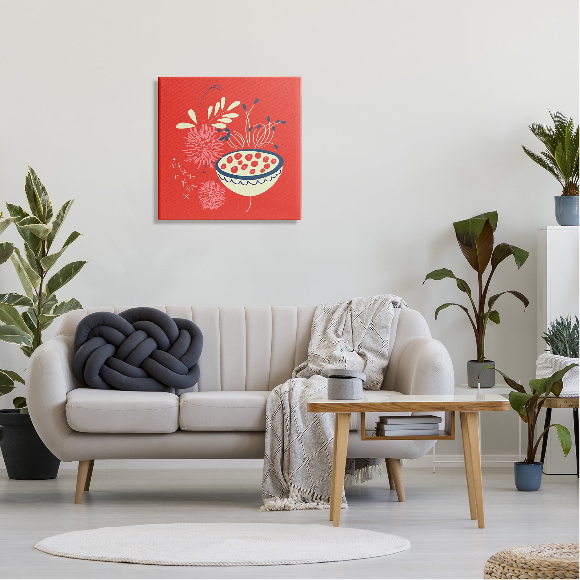 Stupell Industries Red Botanical Seeds Botanical & Floral Painting Gallery Wrapped Canvas Art Print Wall Art, 24 x 24