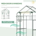 thumbnail image 6 of Outsunny Outdoor Walk-In Mini Greenhouse with Mesh Door & Windows,Small Portable Garden Green House with 3 Tiers 6 Shelves,Trellis,& Plant Labels,Clear Plastic Garden Outdoor Sheds, 6 of 10