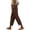 03#Brown, variant on Flowy Pants for Women Casual High Waisted Wide Leg Loose Pant Plus Size Drawstring Split Hem Business Trousers with Pockets