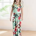 thumbnail image 2 of MEZZALL Kids Girls Short Sleeve Floral Print Loose Casual Long Maxi Dress With Pockets Dresses Stylish Baby Toddler Sundress, 2 of 4