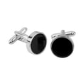 thumbnail image 2 of 4xMen Silver Black Tuxedo Gemelos Camisa De Vestir Formal Gemelos Botón De Cuello Sunnimix Gemelos de hombre, 2 of 8