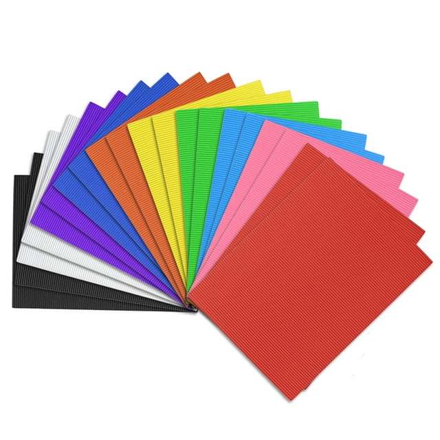 Unique Bargains 20pcs Corrugated Cardboard Paper Sheets Colorful,7.87-inch x 11.82-inch,for Craft and DIY Projects
