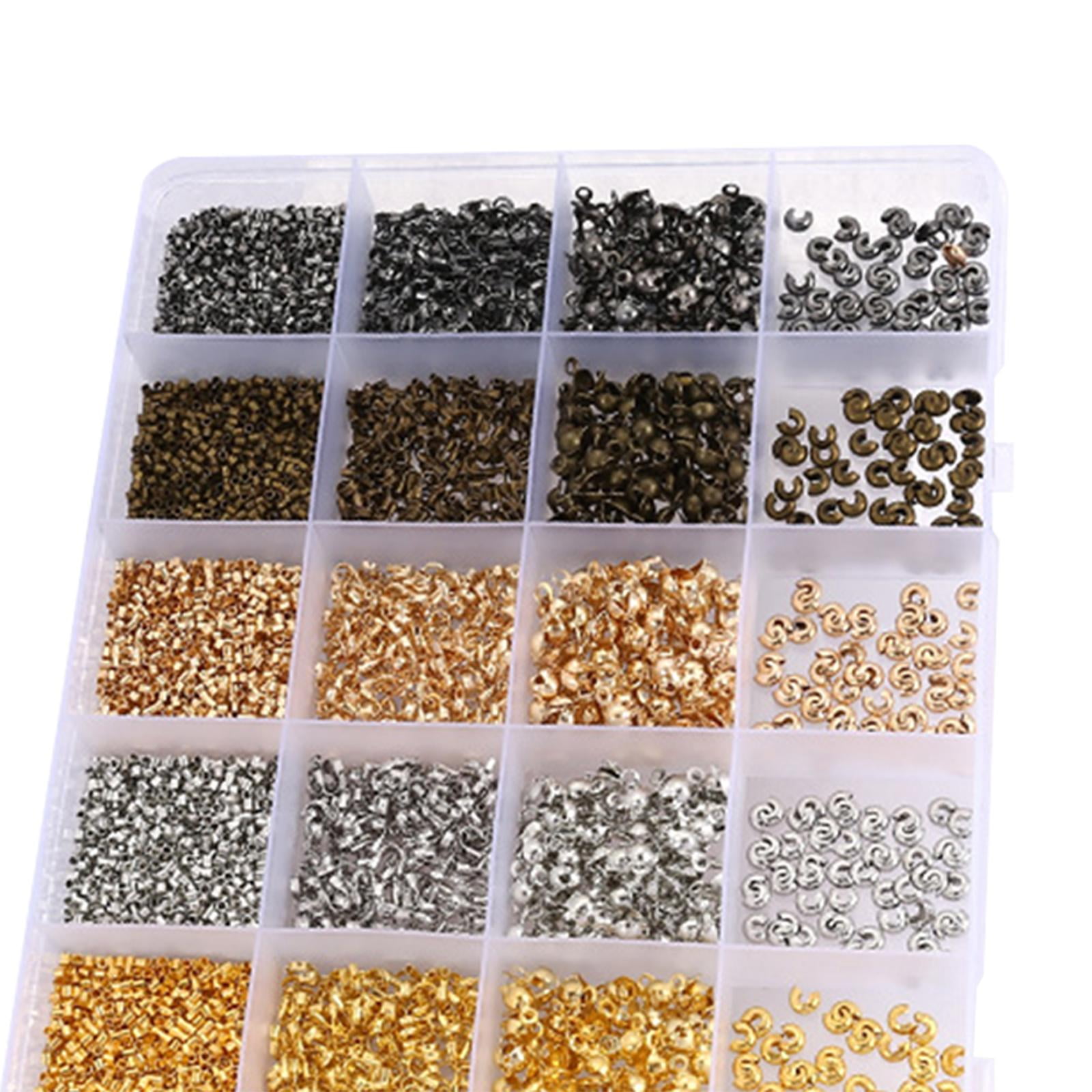 Milageto Bead Crimping Pliers Crimp Beads Kit for Jewelry Making Tube Crimp Beads for DIY 24 Grids