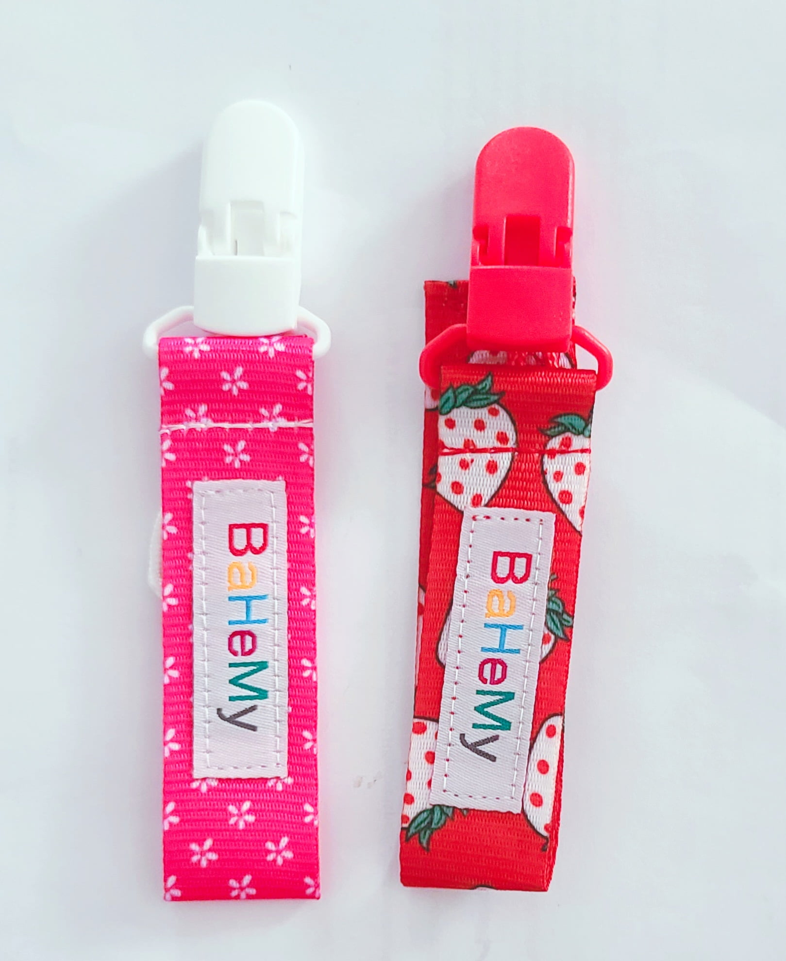 BaHeMy Baby Pacifier Holder Clips, 2 Pack, BPA Free, Fits All Pacifier