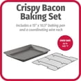 thumbnail image 6 of SPL50016 Large 2-Piece Broiler Pan & Grill Set Porcelain-on-Steel 16-1/2"x12-3/4"x1-3/4" Broiler Pan for Oven, Black &  15" x 10.5" Premium Nonstick, 6 of 7