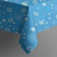 thumbnail image 4 of Blue Christmas Snowflake Pattern Rectangle Tablecloth 60"x120",Waterproof Polyester Rectangle Table Cloth, Wipeable Spillproof Polyester Tablecloth for Dining, Camping, Indoor and Outdoor, 4 of 6