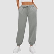 Sweatpants for Women Womens Pants Athletic Open Bottom Running Pants Casual Womens Sweatpants with Pockets Sawvnm Gray M