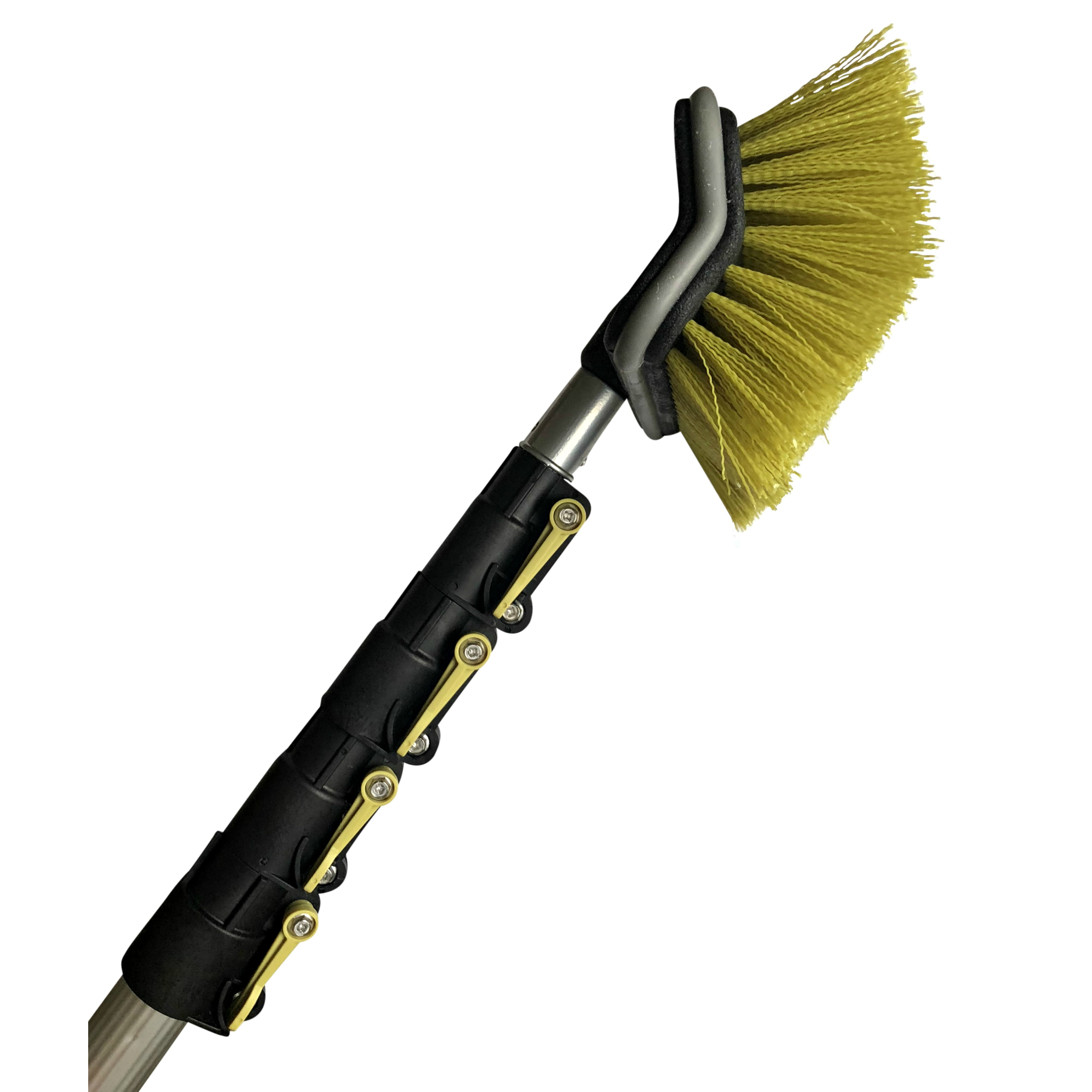 Rubber Brush Broom Squeegee Bristle Brush Extendable Handle 27-48" Pet Hair 