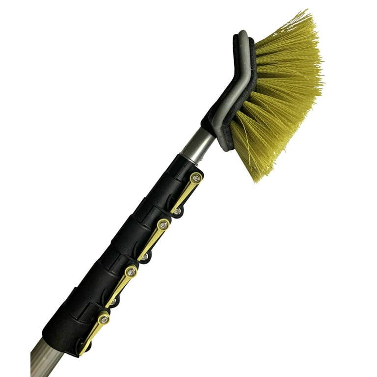 DocaPole 7 30 Foot Hard Bristle Brush Extension Pole 11 Scrub Brush with Telescopic Pole