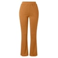 thumbnail image 3 of SDNall Womens Fashion Casual Temperament Solid Color Knitted Micro Pull Slim Flare Trousers, 3 of 9