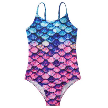 

2-9T Little Girls Mermaid Unicorn Dinosaur Printed 1-Piece Swimsuit Toddler Beach Sport Swimwear UPF 50+