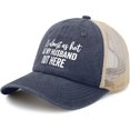 thumbnail image 2 of Wuqi It's Almost As Hot As My Husband Hats for Womens Fashion Washed Distressed Baseball Cap, 2 of 7