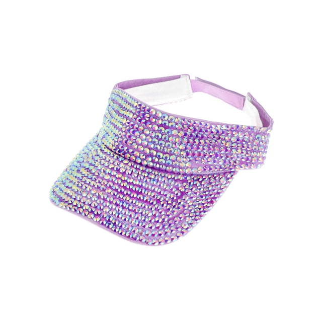 Top Headwear Full Rhinestone Sun Visor - Lavender