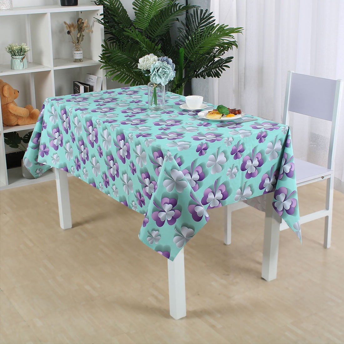 Rectangle Tablecloths Printed PVC Table Cover Tabletop Wedding Outdoor ...