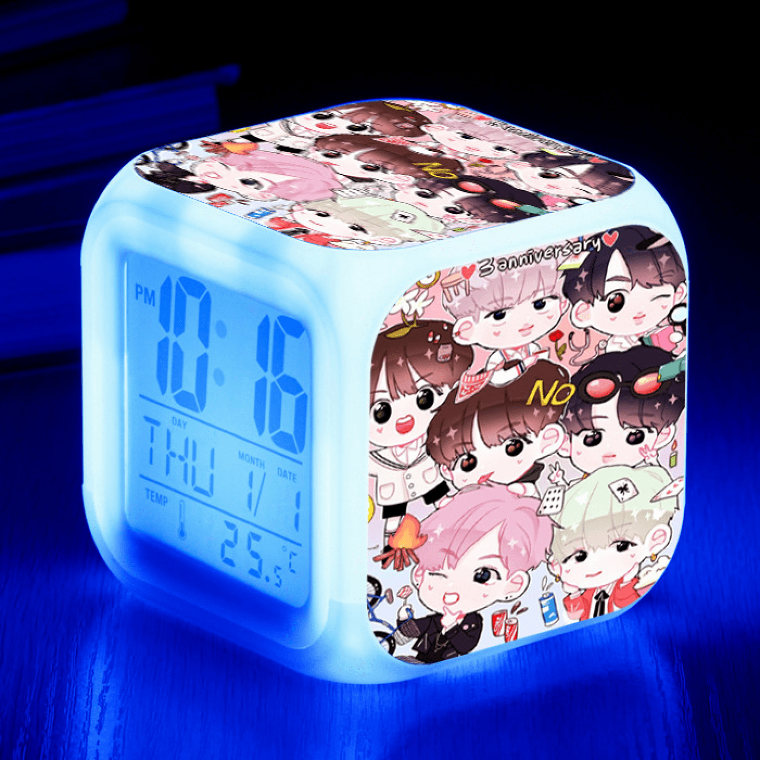TIMPCV LED Digital Bedroom Alarm Clock Easy Setting Cube Wake Up Clocks