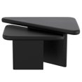 thumbnail image 2 of Mid-Century Modern Solid Wood 2pc Coffee Table Set - Black, 2 of 8