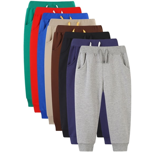 ATAIKU Toddler Kids Boys Cotton Pull On Active Jogger Baby Girls Pure Color Long Pants Casual Sweatpants 4T