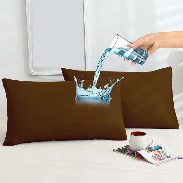 Amorosa 2 Piezas Fundas de Almohadas Impermeable Protectores de Almohada Suaves y Acogedoras para el Hogar Dormitorio Hotel Café Estándar-50*80cm