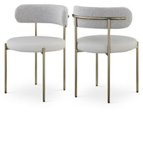 Meridian Furniture Beacon Taupe Vegan Leather and Boucle Dining Chair (Set of 2)